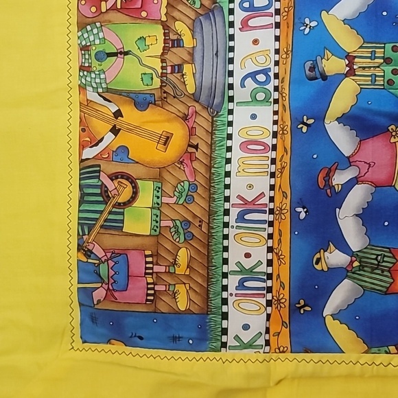 Handmade baby blanket farm animals pigs cows chickens stars moon cats rabbits - Picture 7 of 12